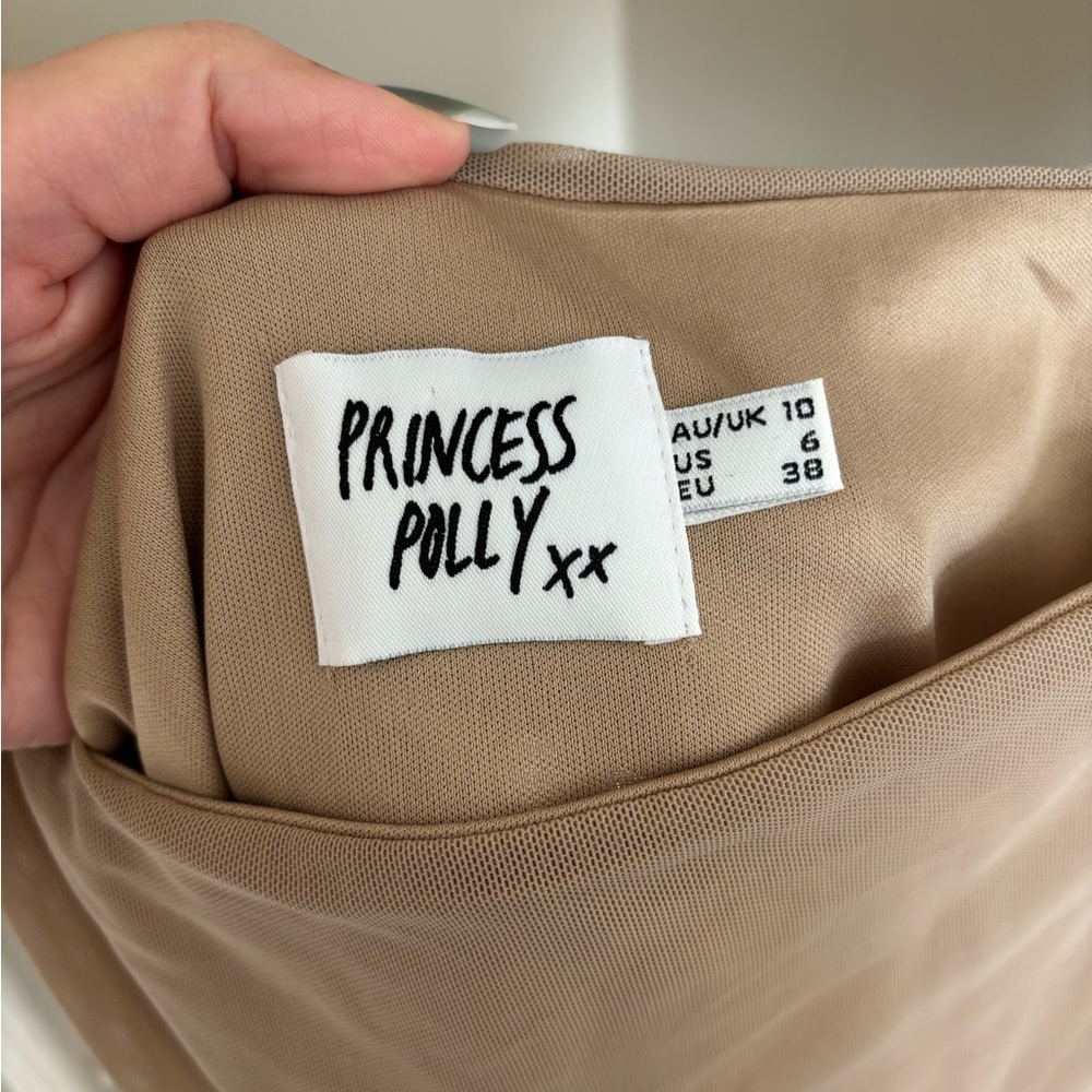 Princess Polly Tan Ruched Mini Dress - Picture 3 of 8